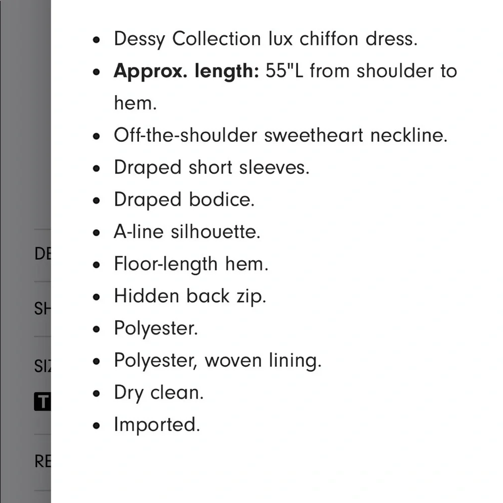 Dessy Collection Dress 2970 Chiffon Sweetheart Maxi‎ Bridesmaid Dress